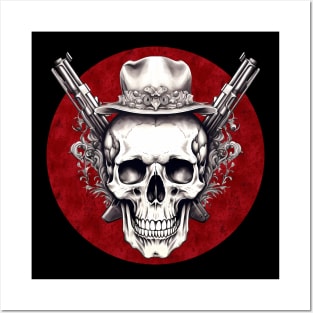 skull with guns Posters and Art